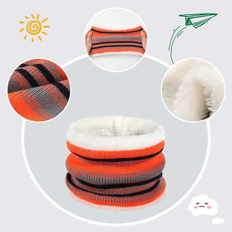 Beanies Baby Hat Pompom Winter Childrens Hat Knitted Cute Hat Scarf Glove Set Girls and Boys Casual Hat W241213