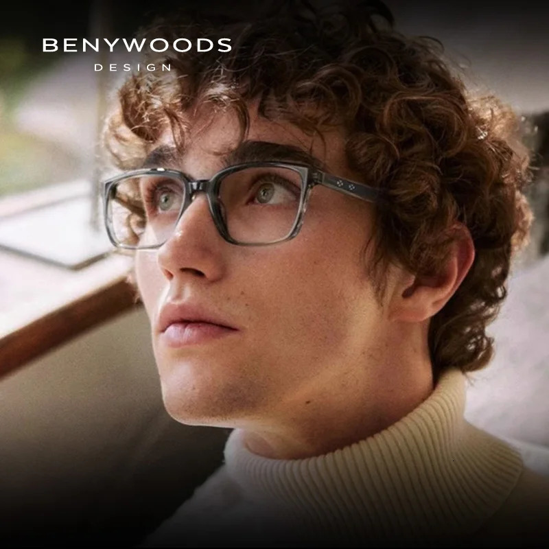 Benywoods n Acetate Fashion Style Mens Glasses Frame Pure Eyeglasses UV400 Original Spectacles J235112 241213