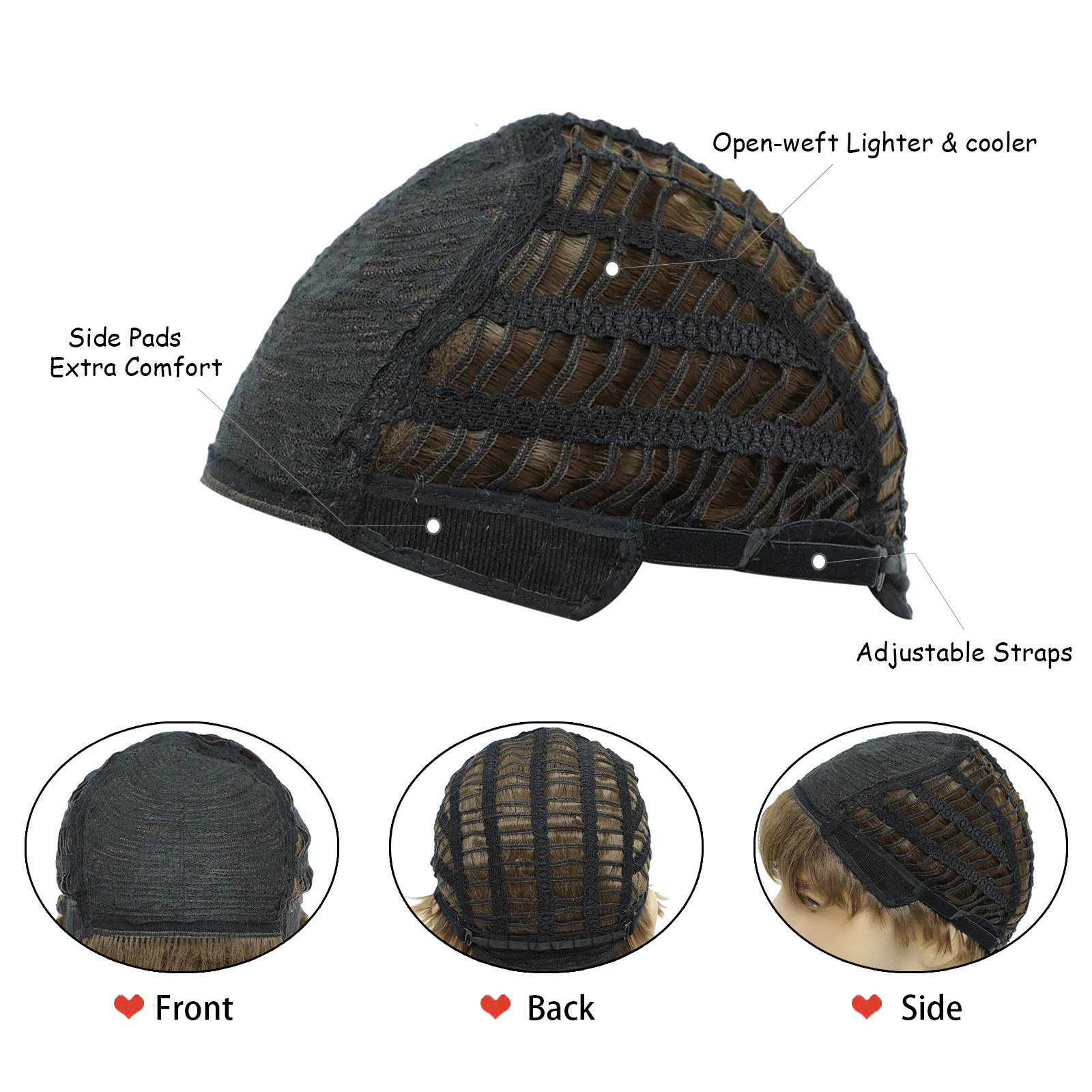 BCHR Mens Wig Short Brown Wig Men Layered Natural Fluffy Synthetic Hair Halloween Costume Wigs for Male Man 241213