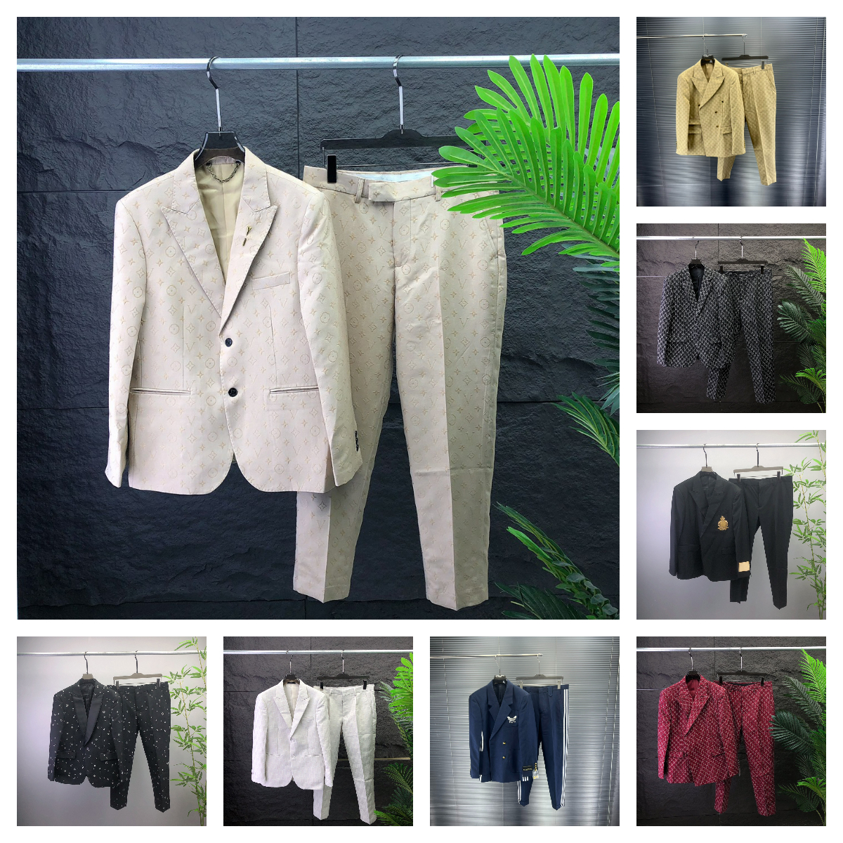 Designer Men's Dress Elegant Suit 2 piece set Luxury Business Formal vest Pants Men's jacket suit#06