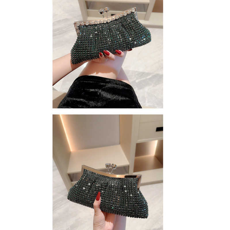 Clutch Bag Luxury Rhinestone Dinner Bag Sparkling Celebrity Handbag Bridal Wedding Bag Matching Dress Bag Diamond Banquet Handbag 240920