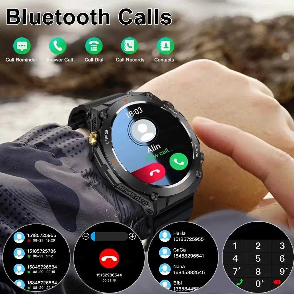 High Quality New Outdoor Military GPS Smart Watch for Men AMOLED Screen Heart Rate BT Call IP68 Waterproof Smart Watch 650mAh Battery O241213