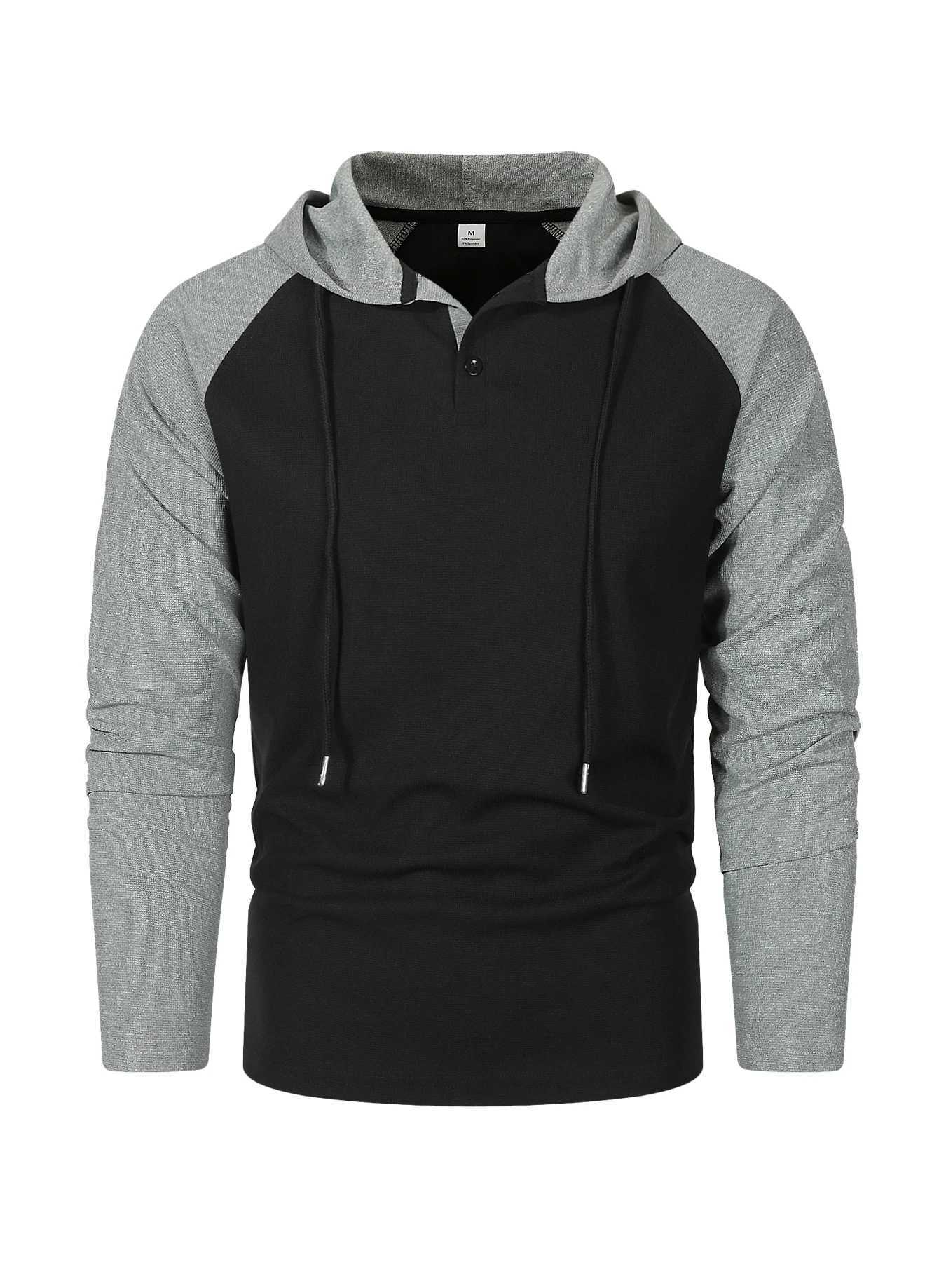 2024 Mens Pullover Long Sleeve Cotton Hoodies Loose Fit Quick Dry Casual Workout Hooded Sweatshirt Tops with W250530