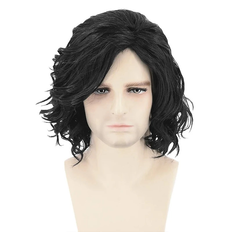 HAIRJOY Jon Snow Cosplay Wigs for Men Women Heat Resistant Fiber Synthetic Hair Curly Anime Wigs 241213