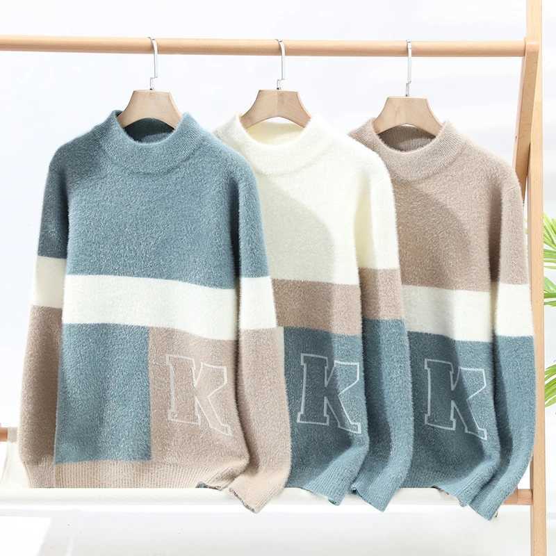 High Quality winter korean style thicken mens warm sweater men fashion warm sweaters Mens wool pullovers male full size M-3XL MY0179 T241214