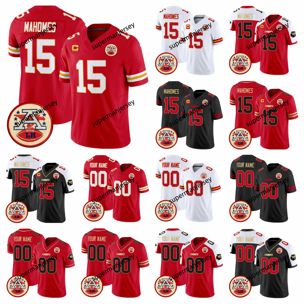 15 Patrick Mahomes Football Jersey 10 Isiah Pacheco Travis Kelce LJarius Sneed Nick Bolton Chris Jones Clyde Edwards-Helaire Hardman Toney Reid 2025