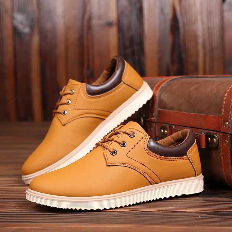 Men Leather Casual Shoes Platform Comfortable Flat Shoes for Men Trendy Men Sneaker 2023 Oxfords Shoes Zapatos De Hombre Z250403