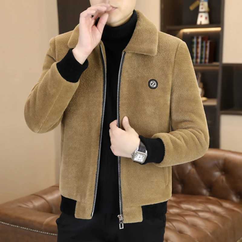 2024 Winter Artificial Fur Mens Thick Fur Integrated Jacket High Quality Casual Business Windproof Jacket Mens Wear W241213