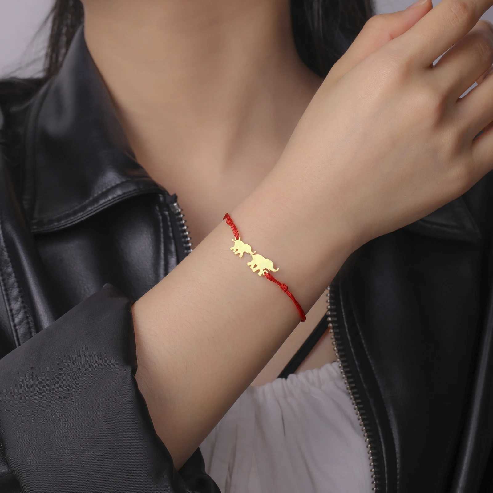 Elephant Pendant Bracelet Womens Stainl Steel Animal Charm Bracelet Fashion Jewelry Birtay Mothers Day GiftXJ241214