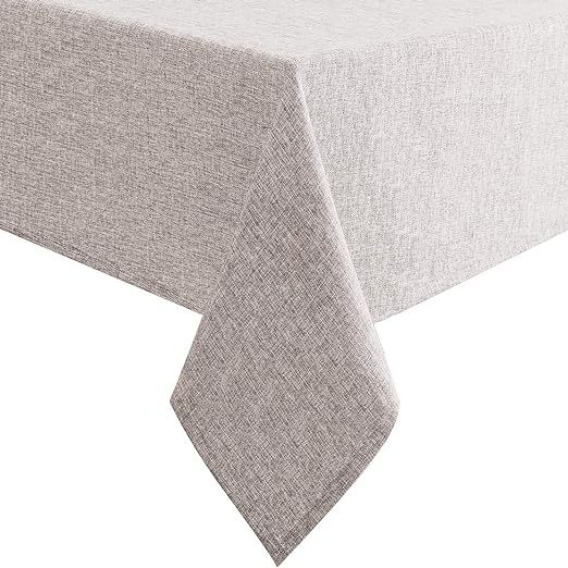 Natural Linen Cotton and Linen Rectangular Tablecloth Household Soft Waterproof and Anti-fouling Solid Color Simple Fabric Tablecloth a-1