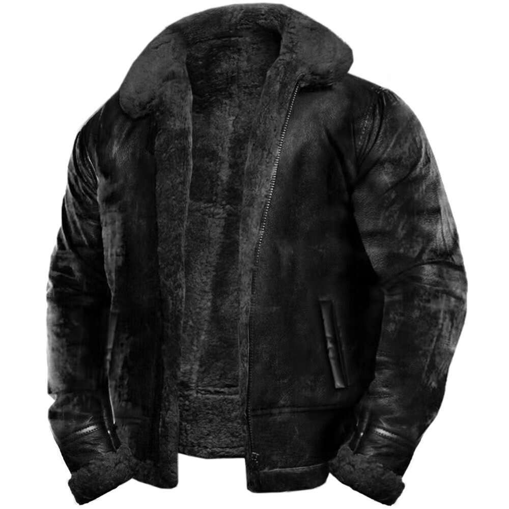 Artificial Fur Integrated Long Sleeved Coat, Plush Version, Fashionable Quality, Classic
