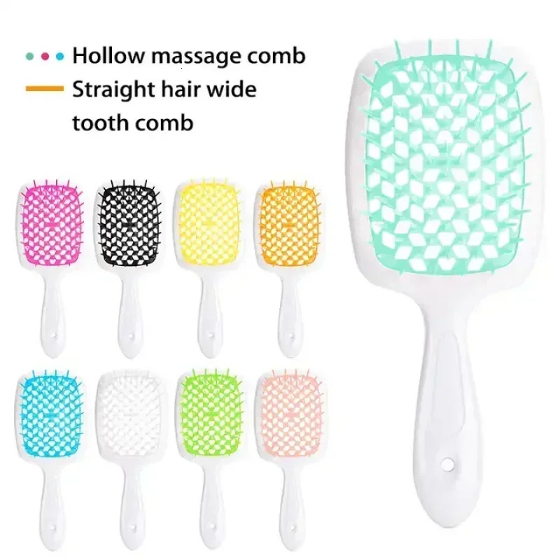 Tangled Hair Comb Detangling Hair Brush Massage Combs Hollow Out Wet Curly Hair Brushes Barber Comb Salon Styling Tools 241213