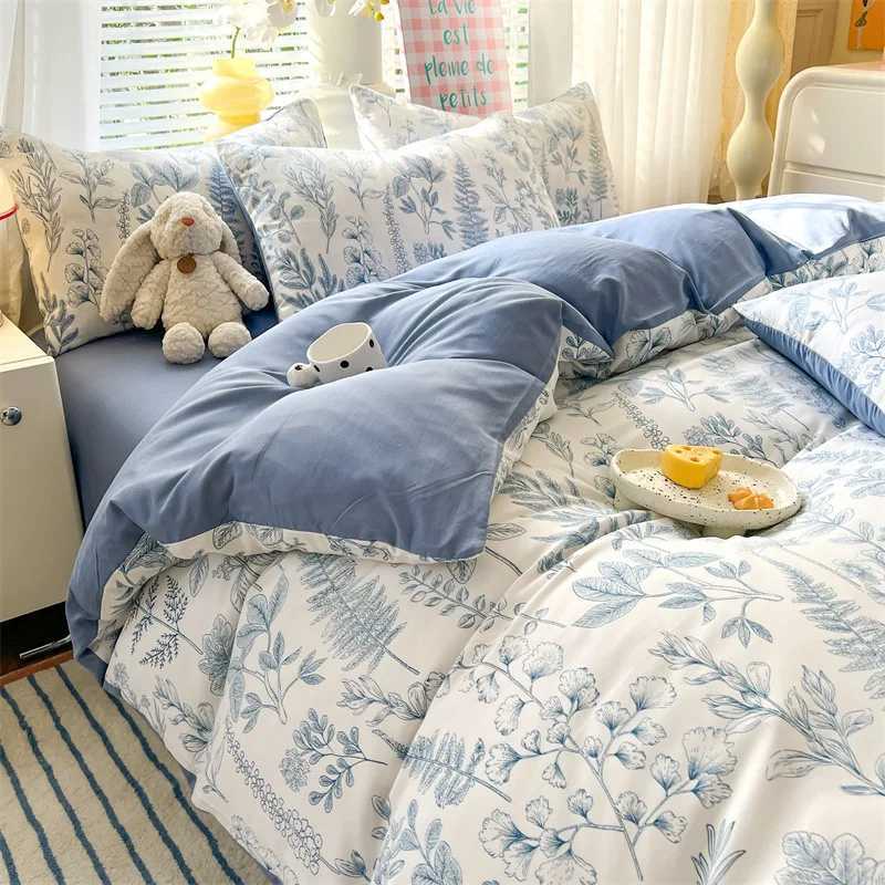 Pink Floral Duvet Cover Cotton Comforter Cover Set Girls Sheet case Soft No Filling Warm Bed Linen Twin Full Size Bedding Z241214