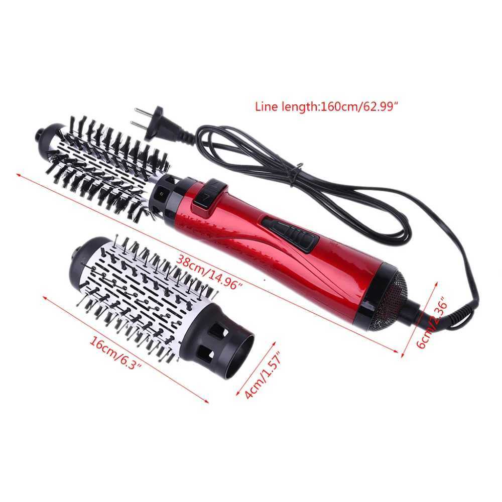 Rotating dry hair brush comb 2-in-1 straightener curler W241214