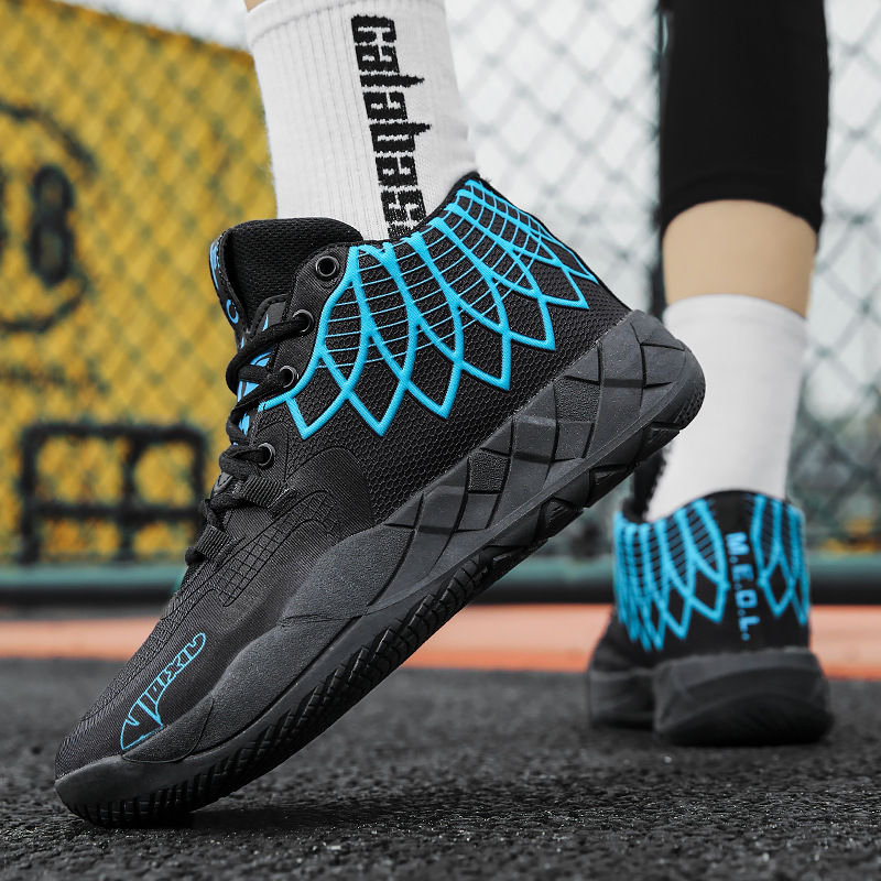 2024 new two-tone color trend basketball shoes fashion casual sports shoes high-top outdoor all-match running shoes