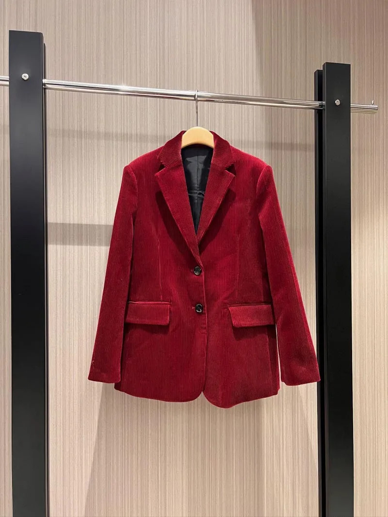 AutumnWinter Womens Suit Fashion and Exquisite College Wind Light Core Velvet Elegant Single breasted Coat 241209