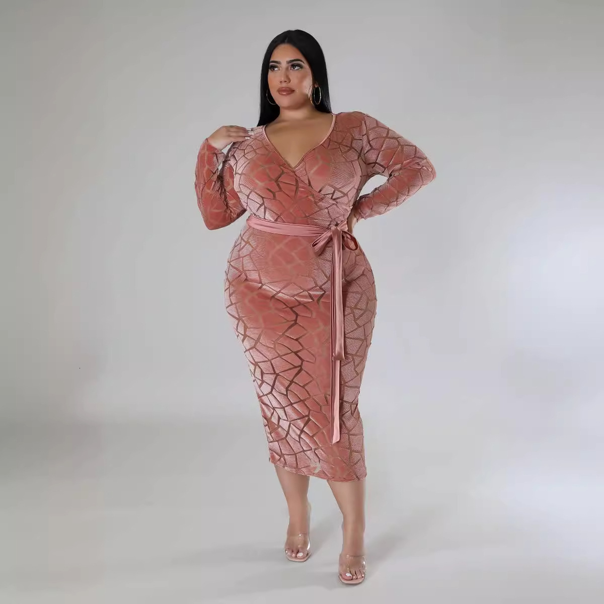 Basic Dress Designer European High-quality Plush Long Dress Plus Size Dress Xxxxxl