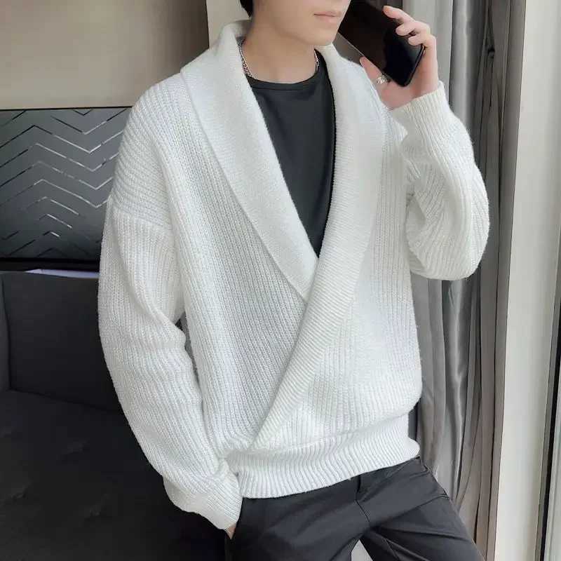 New Arrival New thick mens sweater Korean style Coats designer Y2k sportswear Jumpers fashionable knitted cardigan wool sweater loose fit cheap and op