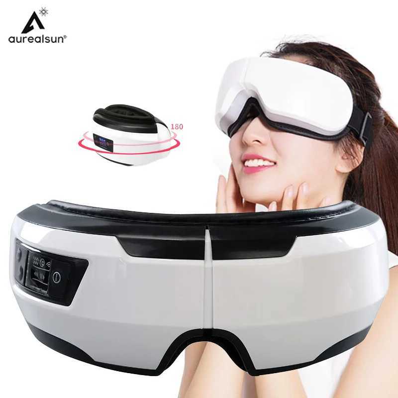 Electric eye massager vibration therapy air pressure heating massage relaxation health care fatigue pressure Bluetooth music folding W241213