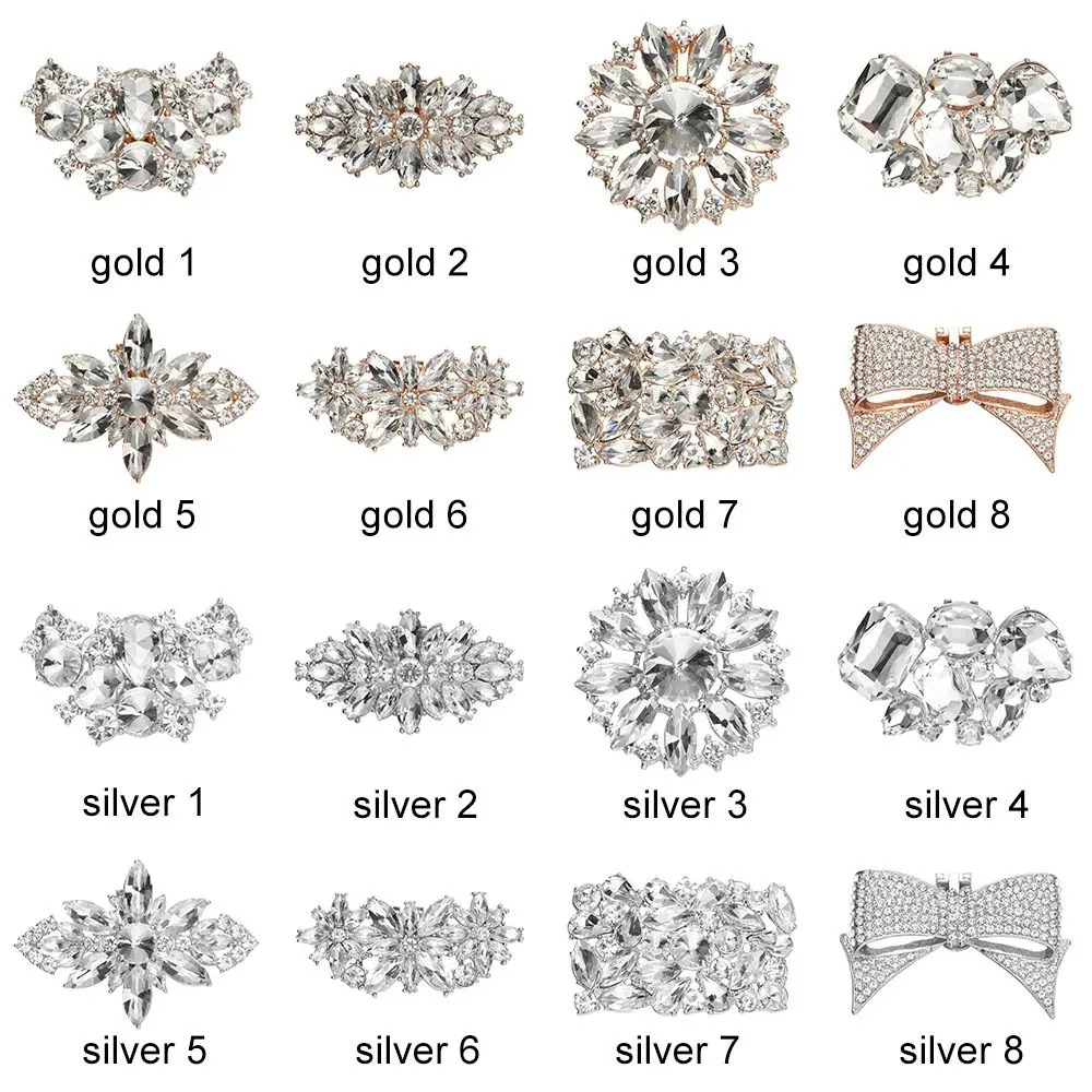 1 piece of womens high-heeled rhinestone shoe decoration clip charm buckle square clip shining clip wedding bride decoration accessory 241213
