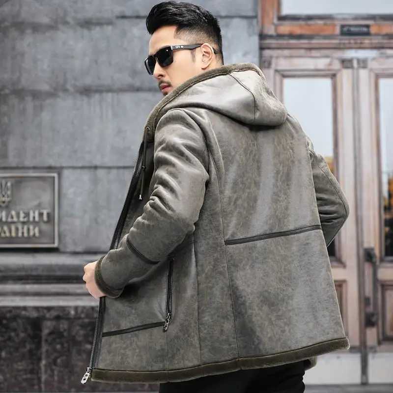 2024 New Winter Two Side Wear Men Sheep Shearing Clothing Real Fur Coat Man Natural Lamb Fur Men Leather Jacket B378 W241213