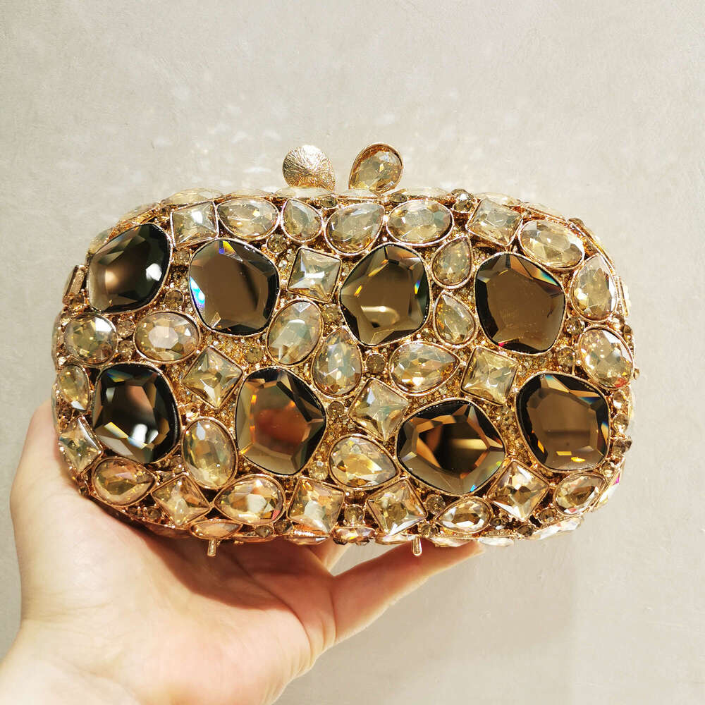 XIYUAN Women Gold/Sier Crystal Evening Bags Ladies Dia Minaudiere Wedding Shell Clutch Purse Stones Handbags and Purses
