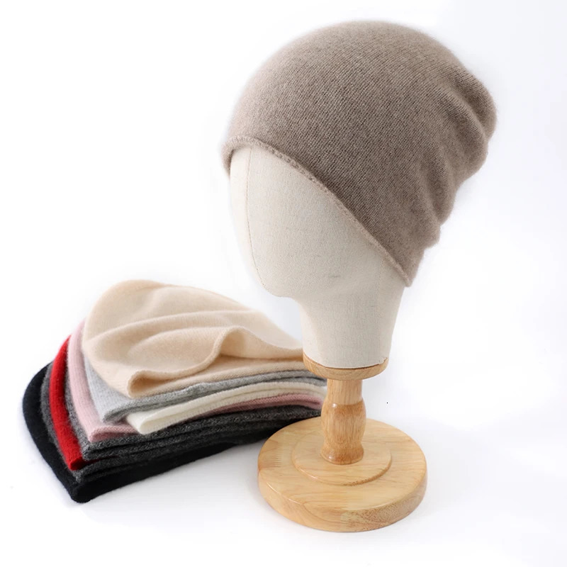 Winter unisex 100 cashmere hat for outdoor leisure keeping warm. Solid color cashmere knitted beanie hat for women/men 241205
