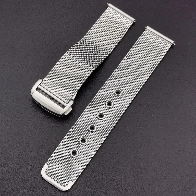 Mesh Stainless Steel Strap 20mm 22mm for Omega 007 Diver 300 Watch Band Men Metal Folding Buckle Watchband Bracelet 241213 - view 3