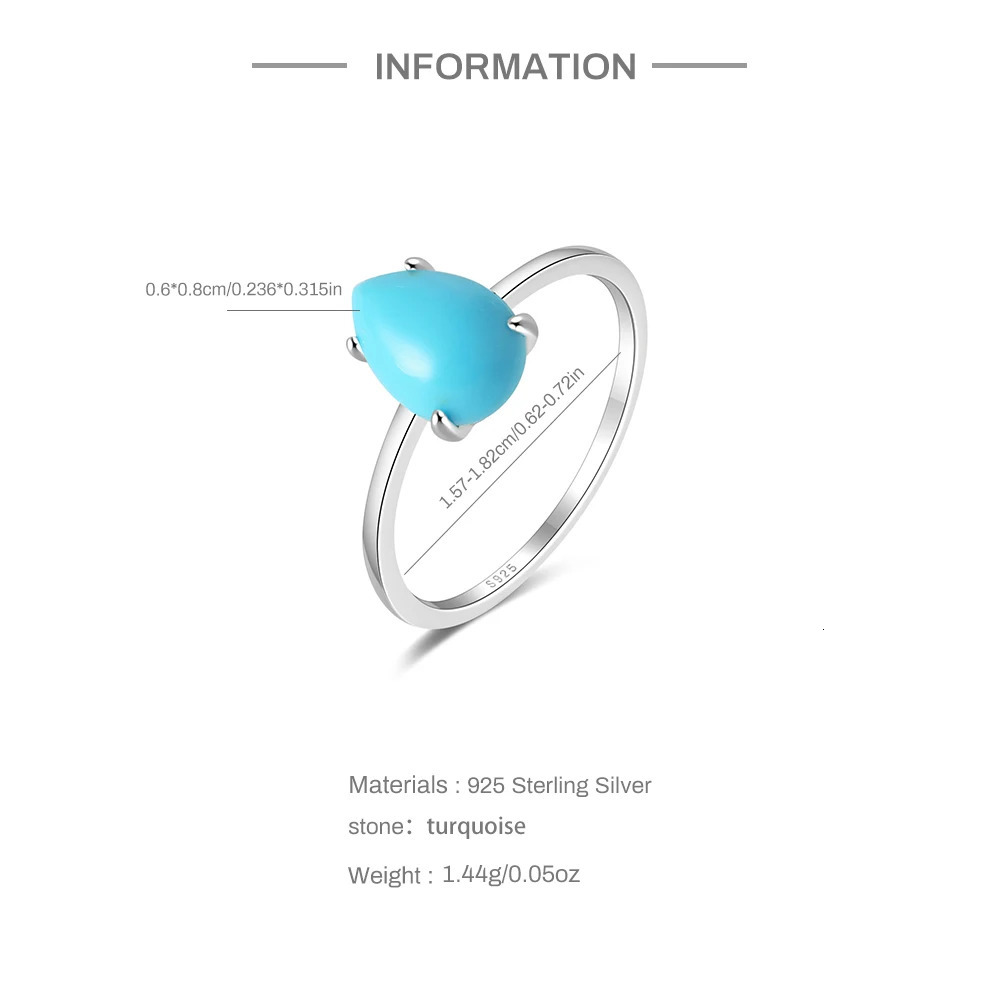CANNER S925 Sterling Silver Moonstone Turquoise Ring For Women Wedding Finger Rings Fine Jewelry Bague Gifts Bijoux Anillos 241214