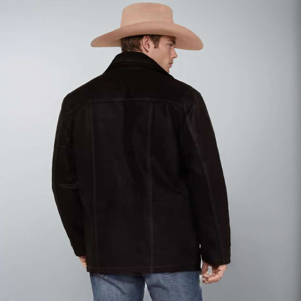 Foreign Trade Solid Color Double Zipper Spring And Autumn Jacket European Size Long Sleeved Men's Black Top Fashionable Quality Classic