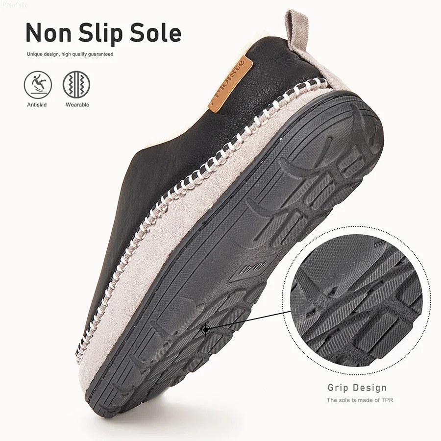 House Slippers For Men Sewing Patchwork Memory Foam Indoor Outdoor Shoes Warm Plush Street Winter NonSlip Big Size 241214
