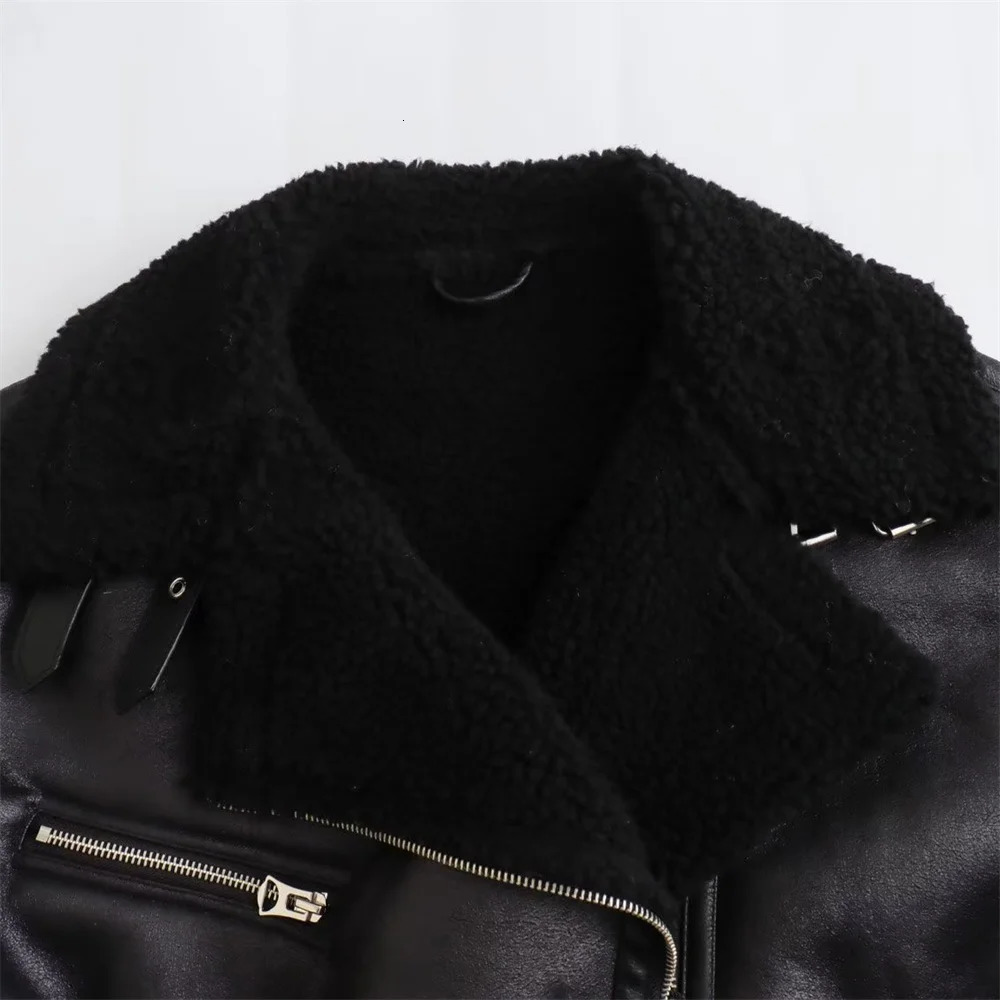 UNIZERA Autumn/Winter Womens Clothing Fashion Casual Loose Edition Leather and Fur Integrated Jacket Coat 241210