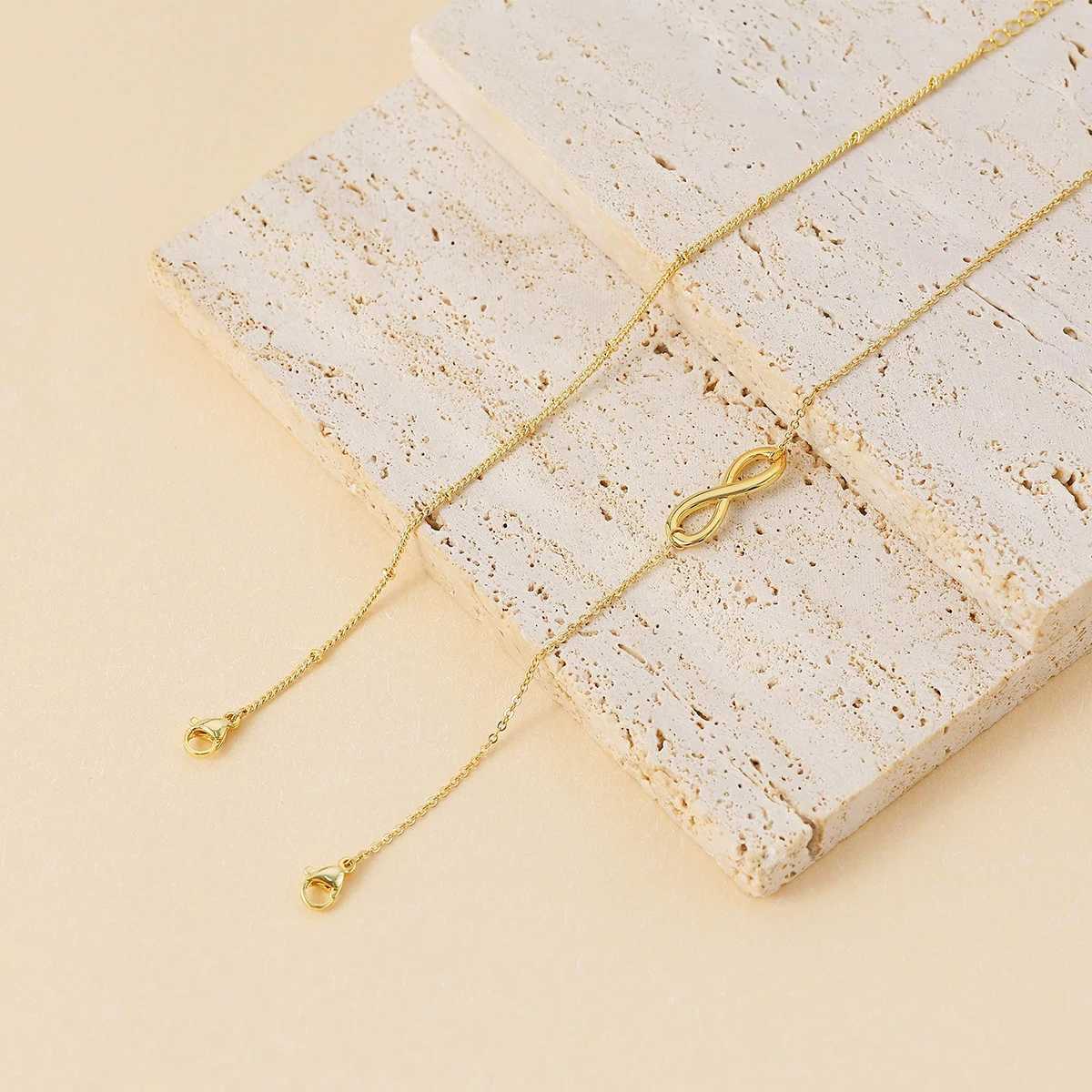 2 layers Classic mini bracelet thin Chain 2024 new fashion Stainl Steel Gold Color tren jewelry Party gift wholesaleXJ241214