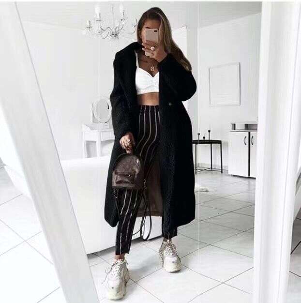 Autumn Winter New European And American Lamb Wool Woolen Coat, Women's Fashionable Quality Classic