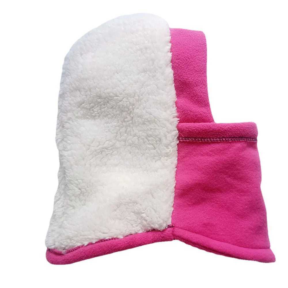 Plush winter baby hat warm wool Balaclava hat for boys and girls outdoor windproof hat with scarf thick childrens hooded W241213