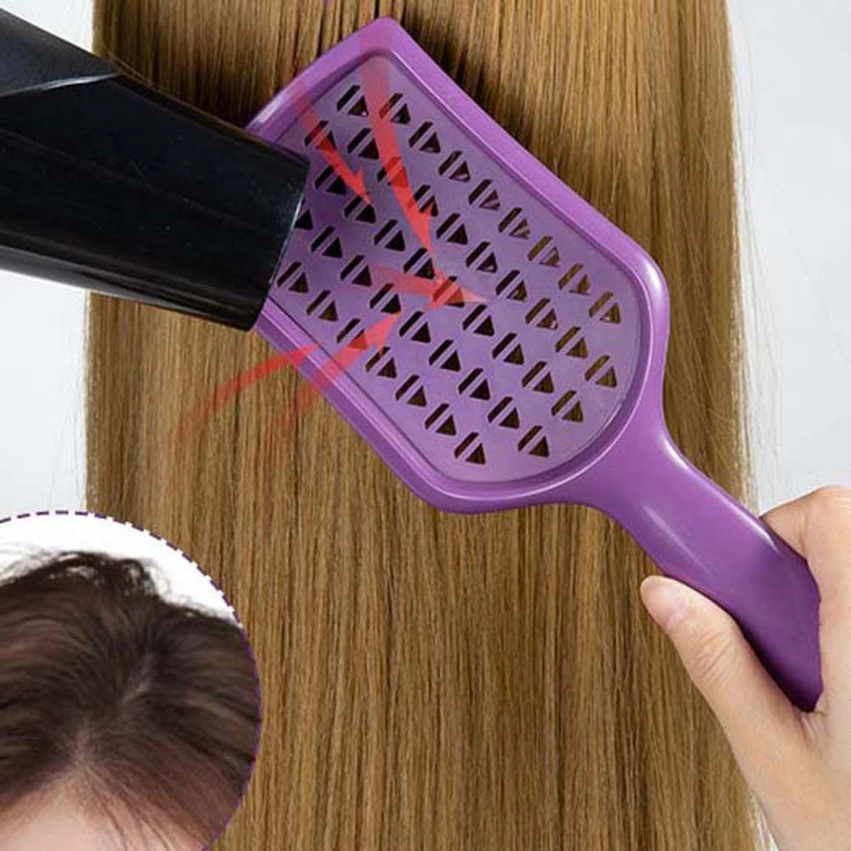 Purple Combs Set Wide Teeth Scalp Massage Comb Air Cushion Combs Folding Comb Hair Brush Women Hairdressing Tool Pointed Comb 241213