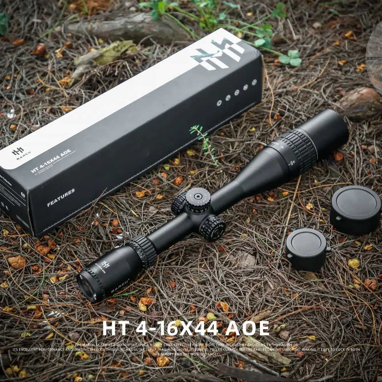 MARCH Optic Sight HT4-16X44AOE Tactical Rifscope Green Red Illuminated Turret Reset Lock Airsoft Hunting Scopes Rif ScopeXJ241214