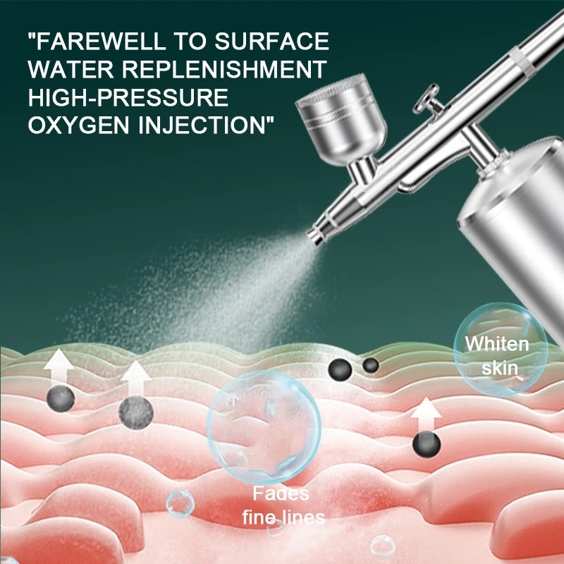 Handheld High Pressure Oxygen Water Jet Oxygen Injection Spray Facial Steamer Mist Nano Oxygen Injector 241213