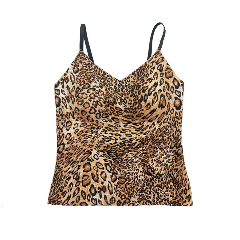 Designer Short Fixed One Piece Tank Top Autumn/winter New Warm Underwear Leopard Pattern Beautiful And Sexy Seamless Inner Layer Women's Tank Top