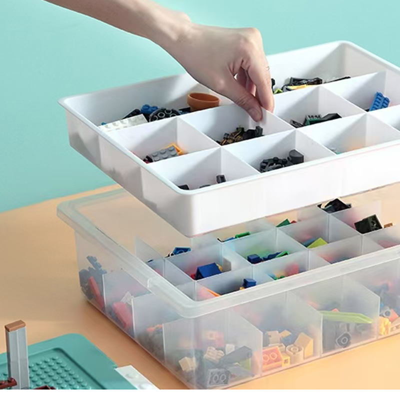 Best-Selling High Quality Children's Foldable Storage Container Stackable Toy Organizer with Transparent Bottom Cover
