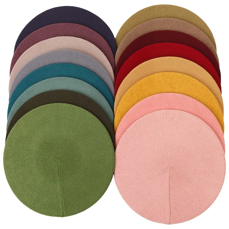 Womens Winter Hat Berets Wool Cashmere Womens Warm Casual High Quality Knitted Hats For Females Cap 241214
