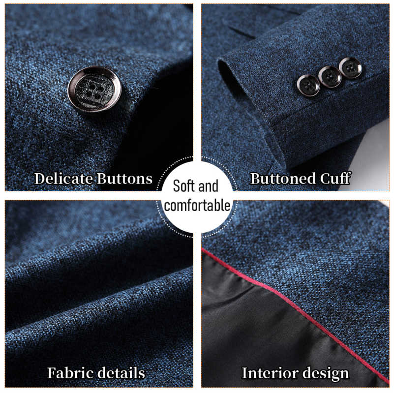 Handsome One Piece New Fashion Wedding Tuxedos Men Suit Peaked Lapel Jacket Two Button Single Breasted Customize Pockets Bridegroom Formal Prom Party 