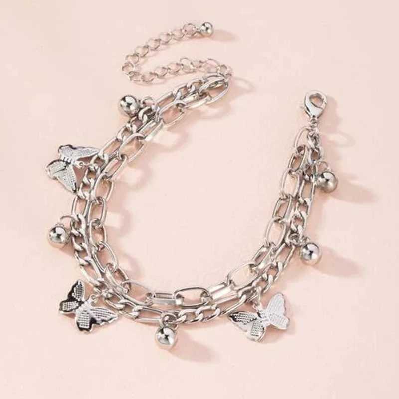 Bohemian Summer Bracelet For Women Butterfly Pendant Chains Bracelets Girls Barefoot on Leg Chain Jewelry GiftXJ241214