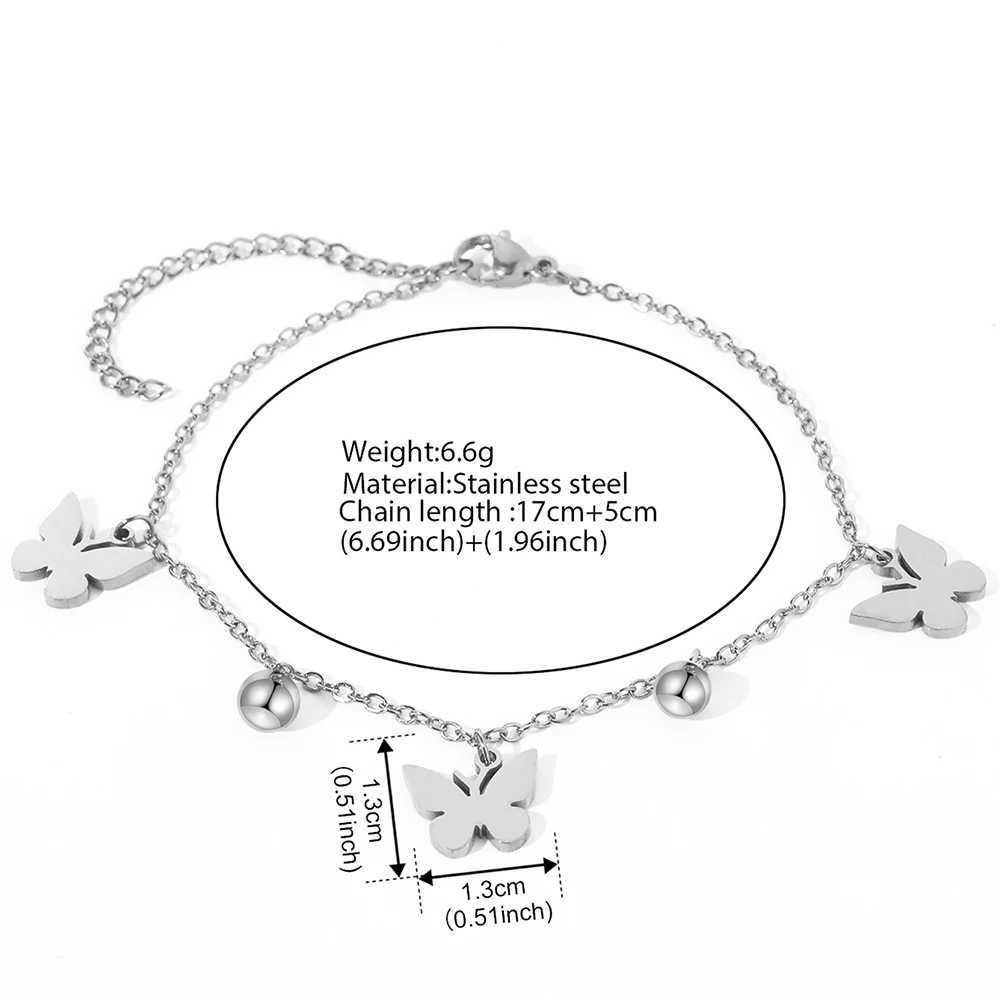 Stainl Steel Bracelet Elegance Temperament Butterfly Pendant Bead Chain Minimalist Mori Bracelet For Women Jewellery Gift NewXJ241214