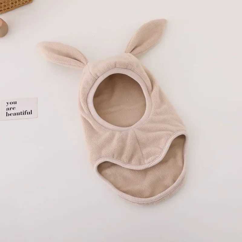 Winter Warm Rabbit Ear Baby One-Piece Hat for Boys Girls Kids Ear Protection Cap Outdoor Windproof Hood Beanies Balaclava Hat W241213