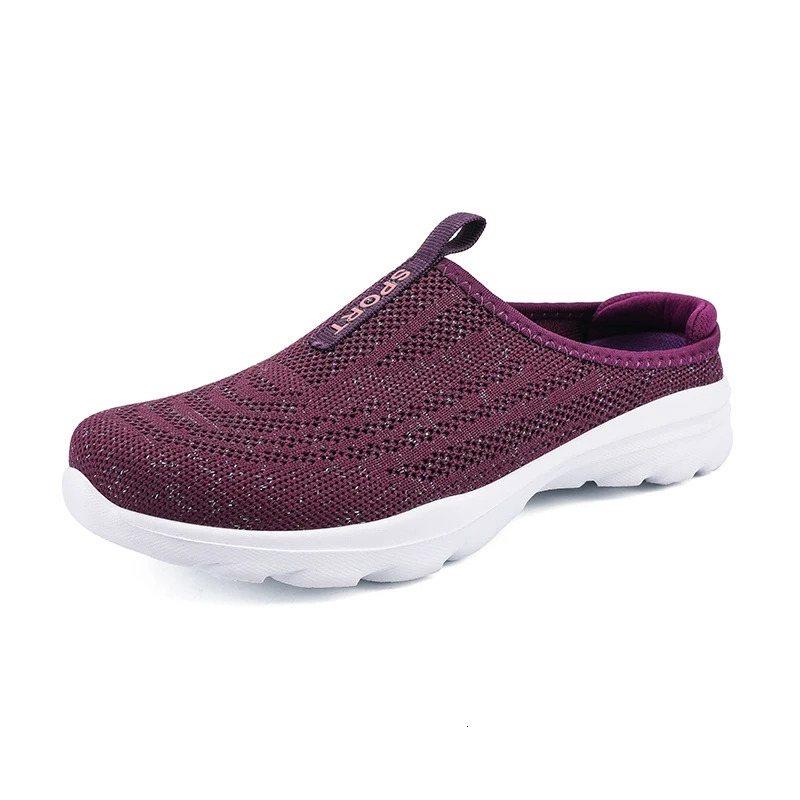 Breathable Light Women Shoes Casual Half Slippers Outdoor Flats Zapatos De Mujer Plus Size Quality for Woman 241214