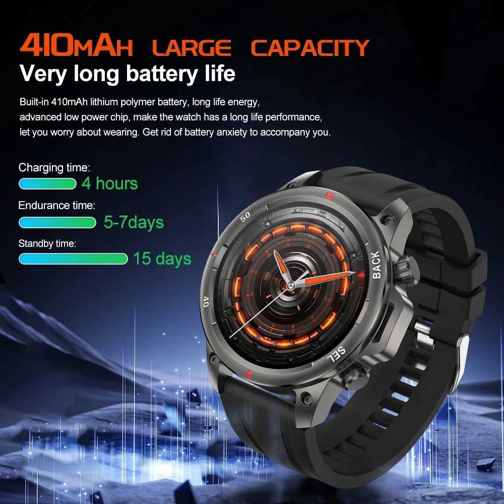 High Quality New Outdoor Military DK68 Mens Smart Watch NFC Access Control Unlock BT Wireless Call Health Sports Womens Smart Watch O241213