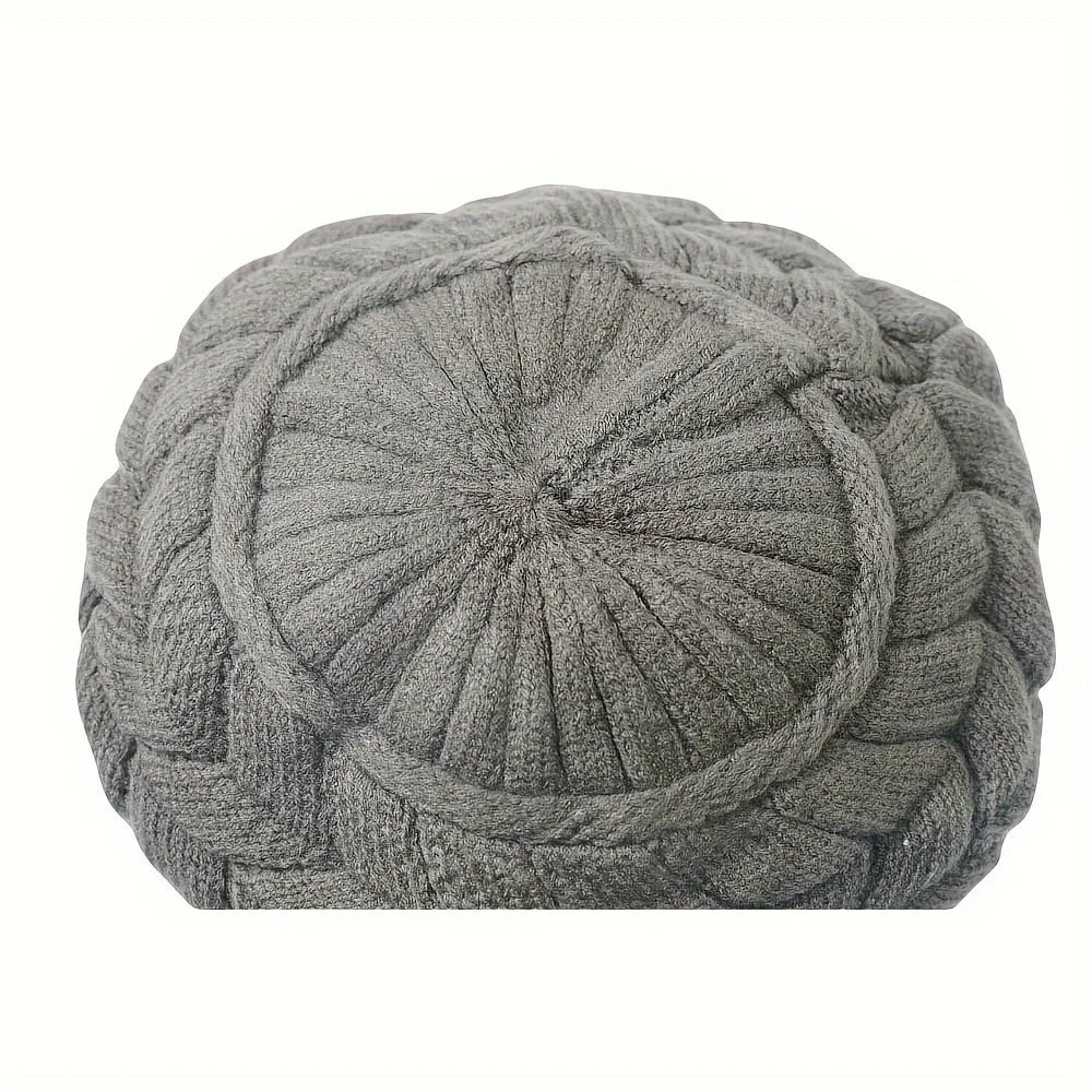 1pc Winter Knit Hats with Visor Brim Double Soft Lining for Women Warm Stylish Beanie Hats Slouchy Snow Caps 241214