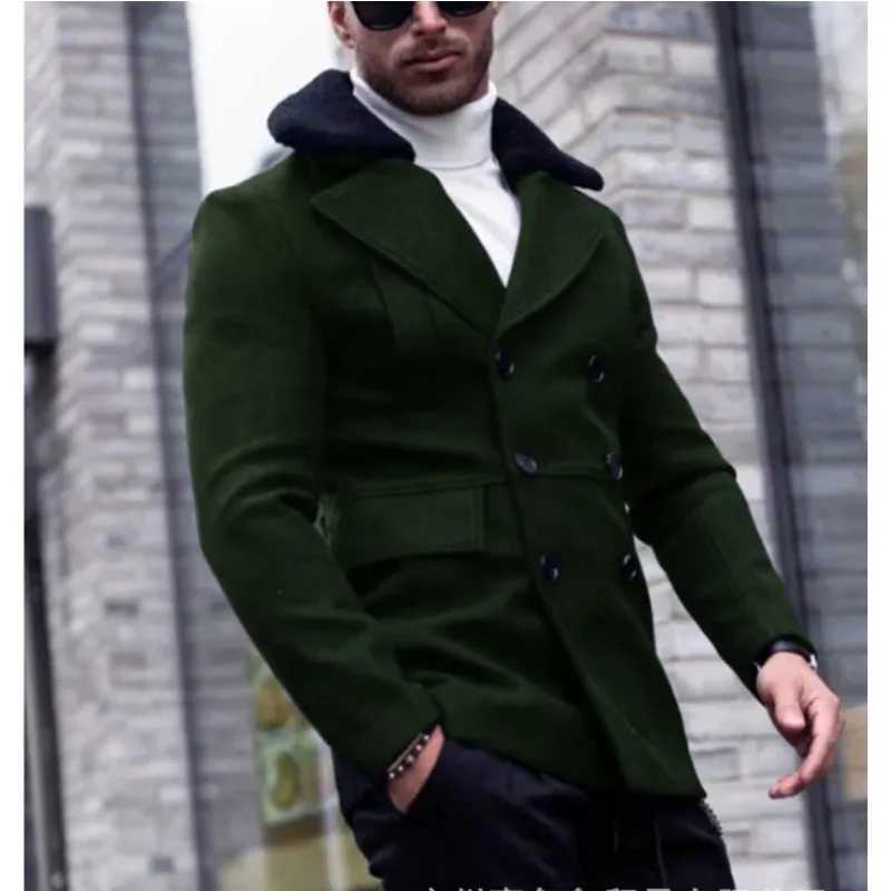 British Design Mens Jacket Autumn and Winter Personalized Fur Collar Coat Mens Blazer Simple Jacket Men Clothing W241213