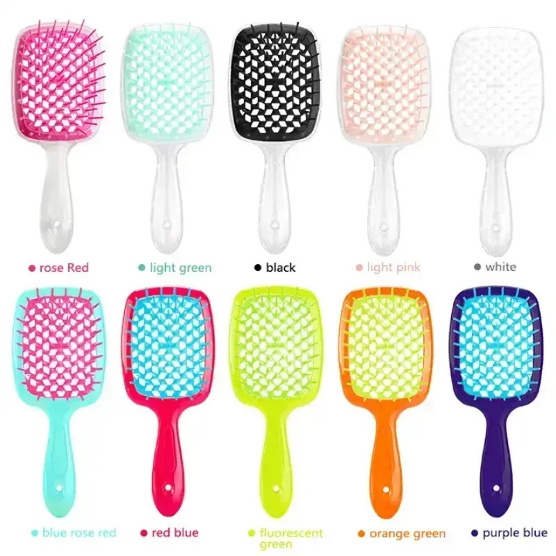 Tangled Hair Comb Detangling Hair Brush Massage Combs Hollow Out Wet Curly Hair Brushes Barber Comb Salon Styling Tools 241213